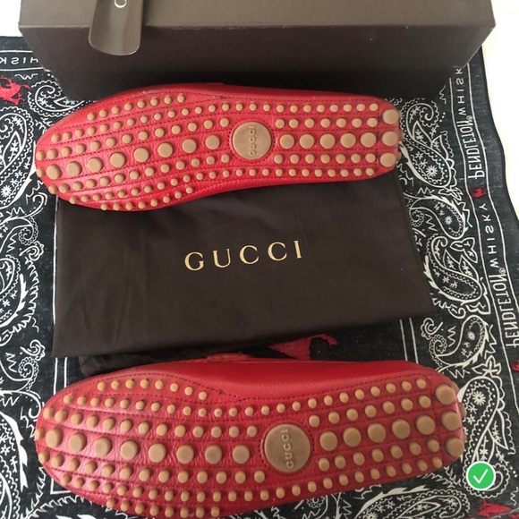 Red Gucci loafers size 10 European size 11 US - Picture 3 of 4